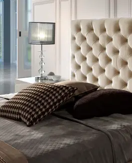 Luxusní a stylové postele Estila Chesterfield čalouněná postel Gala v moderním stylu s úložným prostorem 140-180cm