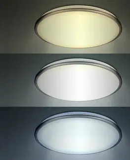 LED stropní svítidla Solight LED stropní světlo Silver, kulaté, 24W, 1800lm, stmívatelné, dálkové ovládání, 38cm WO761