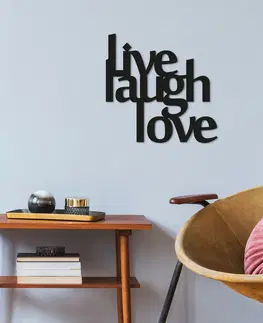 Nástěnné dekorace Nástěnná dekorace kov LIVE, LAUGH a LOVE 50 x 50 cm