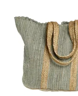 Nákupní tašky a košíky Zelená plážová jutová taška Beach Bag - 40*30*60 cm Chic Antique 15025221