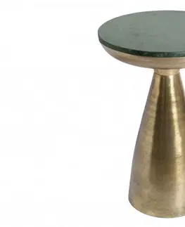 Luxusní a designové příruční stolky Estila Art-deco příruční stolek Elements kulatý staro-zlatý 57cm