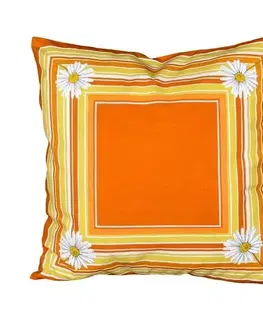 Polštáře Forbyt, Polštář, Kopretina, oranžový, 40 x 40 cm samostatný návlek