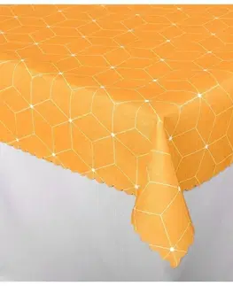 Ubrusy Forbyt, Ubrus s nešpinivou úpravou, Aneta, oranžový pr.155 cm