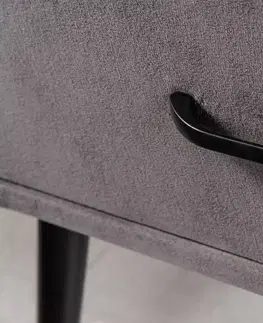 Noční stolky LuxD Designový noční stolek Violetta tmavě šedý samet
