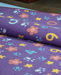 Koberce a koberečky Dywany Lusczow Dětský kusový koberec NUMBERS fialový, velikost 150x300