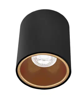 Moderní bodová svítidla CENTURY ESSENZA přisazené svítidlo GU10 černá/zlatá 96mm