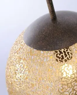 Moderní závěsná svítidla PAUL NEUHAUS Závěsné svítidlo, koule, rezavá-zlatá,  průměr 30cm PN 2420-48