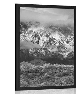 Černobílé Plakát jedinečná horská krajina