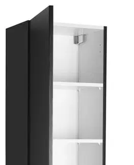 Koupelnový nábytek AQUALINE ALTAIR vysoká skříňka s košem 40x184x31cm, černá mat AI685