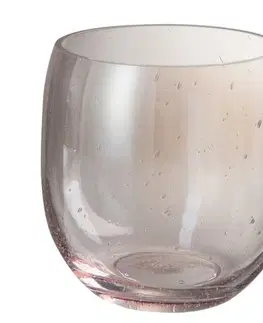 Dekorativní vázy Růžová skleněná váza Bubble - Ø 17*17 cm J-Line by Jolipa 71629
