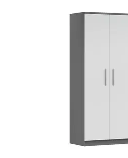 Šatní skříně Idzczak Meble Šatní skříň OMEGA II 19 3D 120 cm bílá/šedá