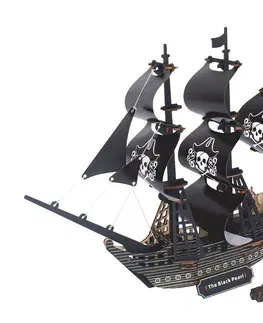 Hračky puzzle RAPPA - Woodcraft Dřevěné 3D puzzle Pirátská loď Černá perla