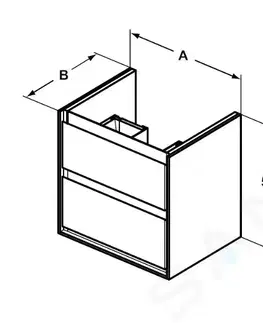 Koupelnový nábytek IDEAL STANDARD Connect Air Umyvadlová skříňka 430x402x517 mm, šedý dub/matný bílý lak E1608PS