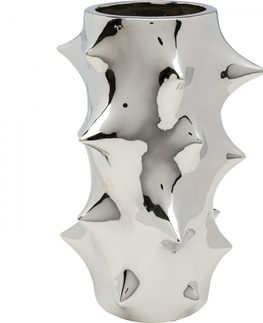 Keramické vázy KARE Design Keramická váza Pointy - stříbrná, 30cm