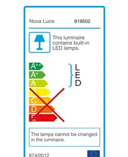 LED venkovní nástěnná svítidla Nova Luce Moderní nástěnné LED svítidlo BLISS NV 819502
