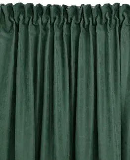 Záclony HOMEDE Závěs MILANA klasická transparentní dračí páska 7,5 cm s třásněmi 3 cm zelený, velikost 220x175