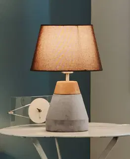 Stolní lampy EGLO Stolní lampa Tarega textilní s betonovou základnou