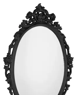 Koupelnová zrcadla SAPHO DESNA oválné zrcadlo ve vyřezávaném rámu, 80x100cm, černá IN357