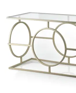 Konferenční stolky Mondex Hranatý stůl Cedric 80 cm zlatý/čirý