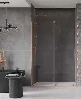 Sprchové kouty MEXEN/S Velar posuvné sprchové dveře 150, transparent, kartáčovaná měď 871-150-000-01-65