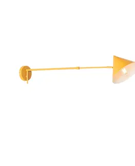 Nastenna svitidla Designové nástěnné svítidlo žluté nastavitelné - Triangolo