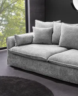 Luxusní a designové sedačky Estila Designová dvoumístná sedačka Heaven s šedým čalouněním 202 cm
