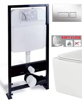 WC sedátka PRIM předstěnový instalační systém s chromovým tlačítkem  20/0041+ WC INVENA PAROS  + SEDÁTKO PRIM_20/0026 41 RO1