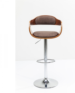 Barové židle KARE Design Hnědá polstrovaná barová židle Monaco