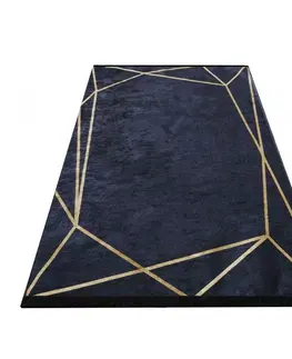 Moderní koberce Stylový koberec v černé barvě se zlatým motivem
