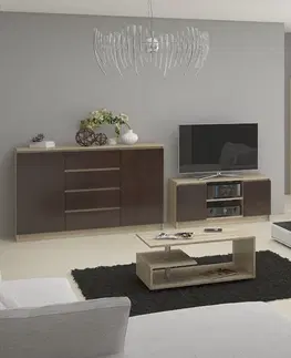 Komody Ak furniture Komoda Tove K 160,4 cm dub sonoma/wenge