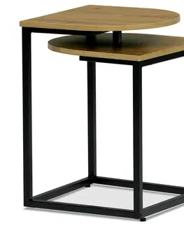 Konferenční stolky Odkládací stolek s poličkou v dekoru divoký dub, 40 x 40 x 55 cm
