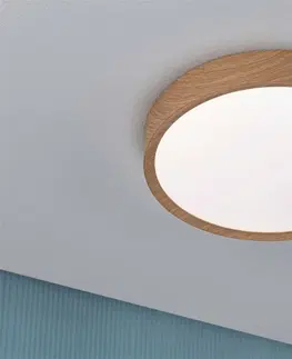 LED stropní svítidla PAULMANN Selection Bathroom LED stropní svítidlo Tega IP44 CCT 230V 22,5W design dřevo