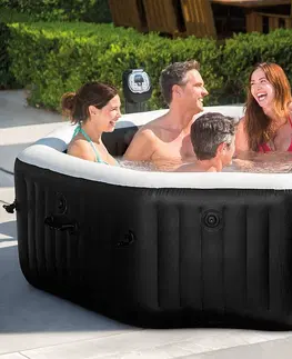 Vířivé bazény DEOKORK Nafukovací vířivka Deluxe Octagon systém slané vody pro 6 osob (bublinky+masáž+trysky) 1100L