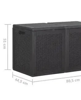 Zahradní úložné boxy Zahradní úložný box polypropylen Dekorhome 80,5x44,5x51 cm