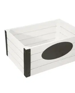 Úložné boxy Orion Dřevěná bedýnka s tabulkou Rustic, 30 x 20 x 13 cm 