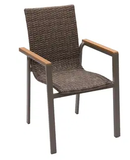 Zahradní židle a křesla ASKO Zahradní ratanové křeslo pevné CALVIN (hnědé)