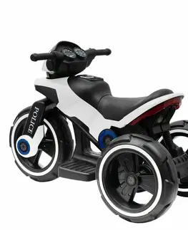 Dětská vozítka a příslušenství Baby Mix Dětská elektrická motorka Police černobílá, 100 x 50 x 61 cm