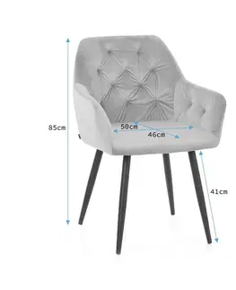 Židle HOMEDE Designová židle Argento krémová, velikost 61x44x90