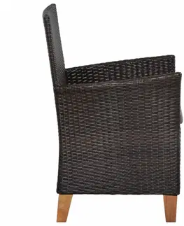 Zahradní křesla a židle Zahradní křesla s poduškami 2 ks polyratan Hnědá
