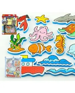 Dřevěné hračky Teddies Sada pěnových vodolepek Oceán, 12 ks, 19 x 27 x 5 cm