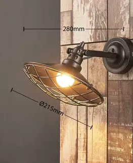 Nástěnná svítidla Lindby Pekka - nástěnná lampa s krycí mřížkou