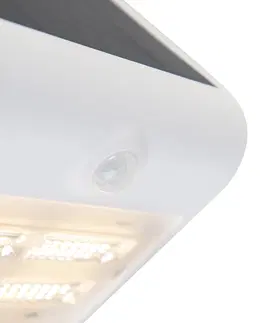 Solarni svetla Venkovní nástěnné svítidlo bílé 21,5 cm s potkávacím světlem a senzorem na solární - Daya