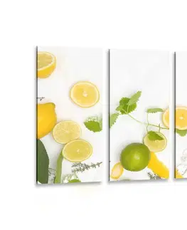 Obrazy jídla a nápoje 5-dílný obraz směs citrusových plodů
