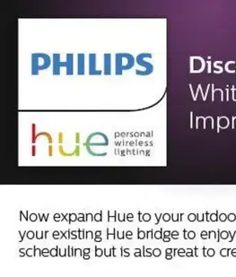 Chytré osvětlení PHILIPS HUE Hue LED White and Color Ambiance Venkovní nástěnné svítidlo Philips Impress 17429/30/P7 černé 2200K-6500K RGB
