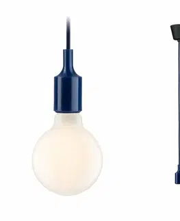 Moderní závěsná svítidla PAULMANN Neordic závěsné svítidlo Ketil E27 max. 60W noční modrá/černá stmívatelné Silikon/umělá hmota