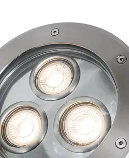 Venkovni zemni reflektory Moderní zemní bodové svítidlo ocelové 3-světelné IP65 - Tribus