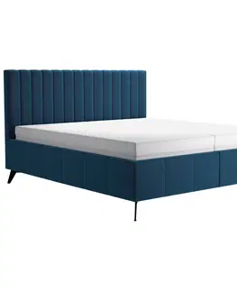 Čalouněné postele Manželská Posteľ Vivien, 180x200, Tmavě Modrá