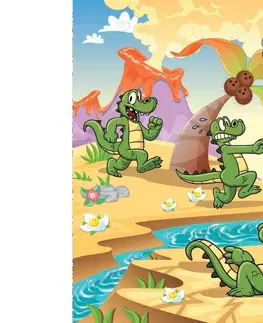 Dětské tapety Fototapeta krokodýli v zemi sopek