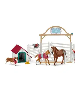 Dřevěné hračky Schleich 42458 Hostující koně, Hannah s fenkou Ruby, 40 x 30 x 20 cm