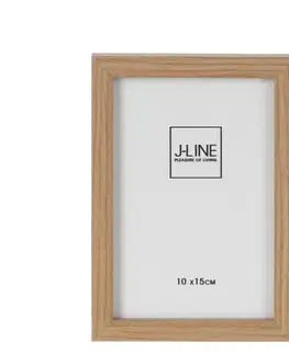 Klasické fotorámečky Hnědý dřevěný fotorámeček Ninna S - 12*1,5*17 cm / 10*15 cm J-Line by Jolipa 20160